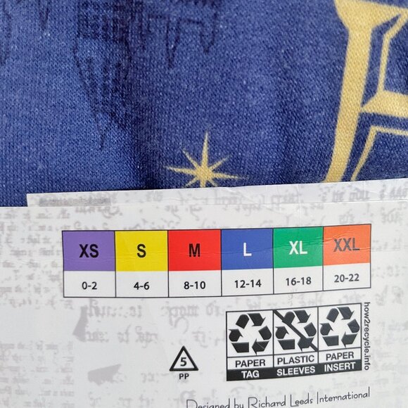 NEW Harry Potter Hogwarts Lounge Set Pajamas NWT Large Navy - Picture 7 of 9